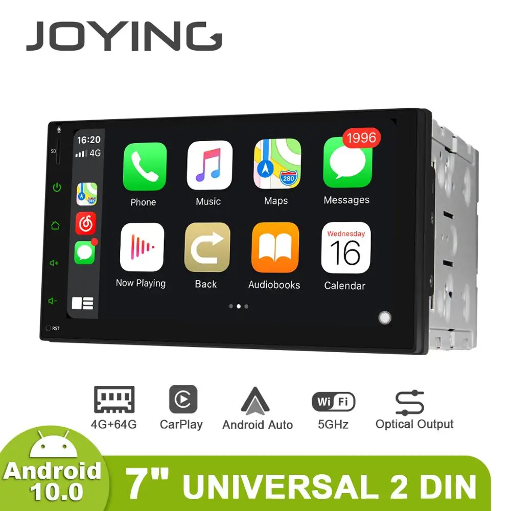 JOYING 2 din head unit car radio player GPS Navigation universal stereo multimedia 4GB+64GB support 4G/Carplay/Reverse camera BT