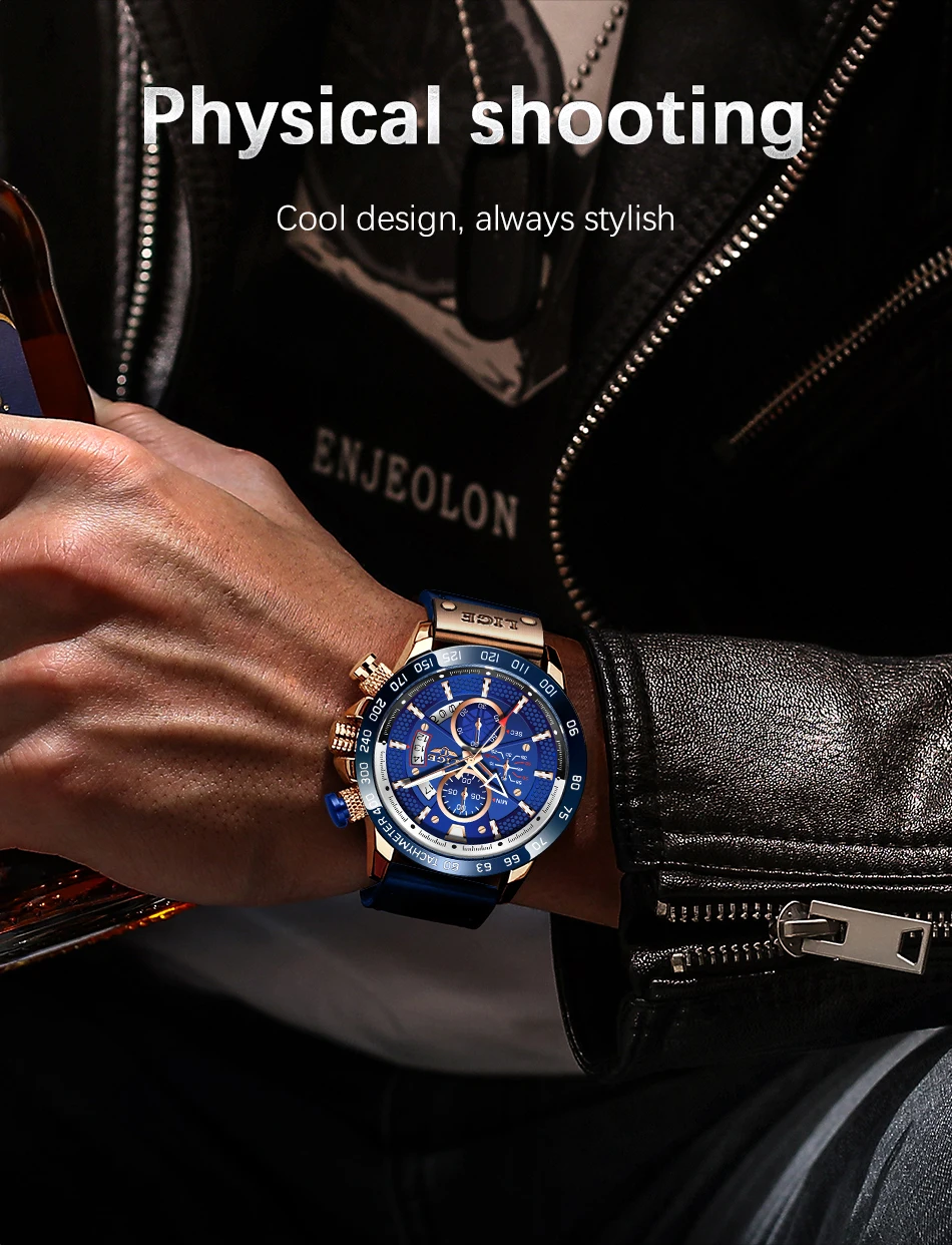 LIGE 8929 Men Quartz Watch description image 2
