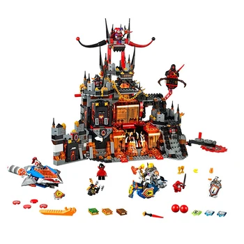 

Building blocks 10521 1229pcs 8 figures Compatible lepining nexo knights Brick Jestro's Volcano Lair toys for children
