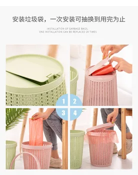 

Douyin Celebrity Style Automatic Bag Drew-string Bag Garbage Can Household Living Room without Cover Large Small Number Plastic