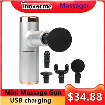 

Electric Mini Massage Gun USB charging Deep Muscle Vibration Relief Pain Relax Fitness Equipment Noise Reduction Design Massager