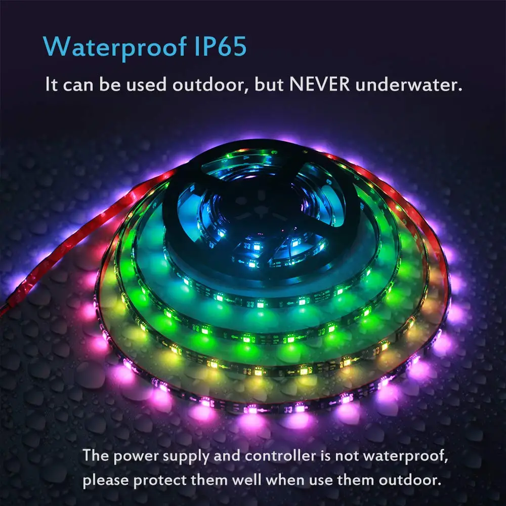 Magic Home WS2812b 5050 RGB светодиодные полосы Набор Wi-Fi приложение управление адресуемый светодиодный пиксельный фоновый свет телевизора IOS Android Alexa Google