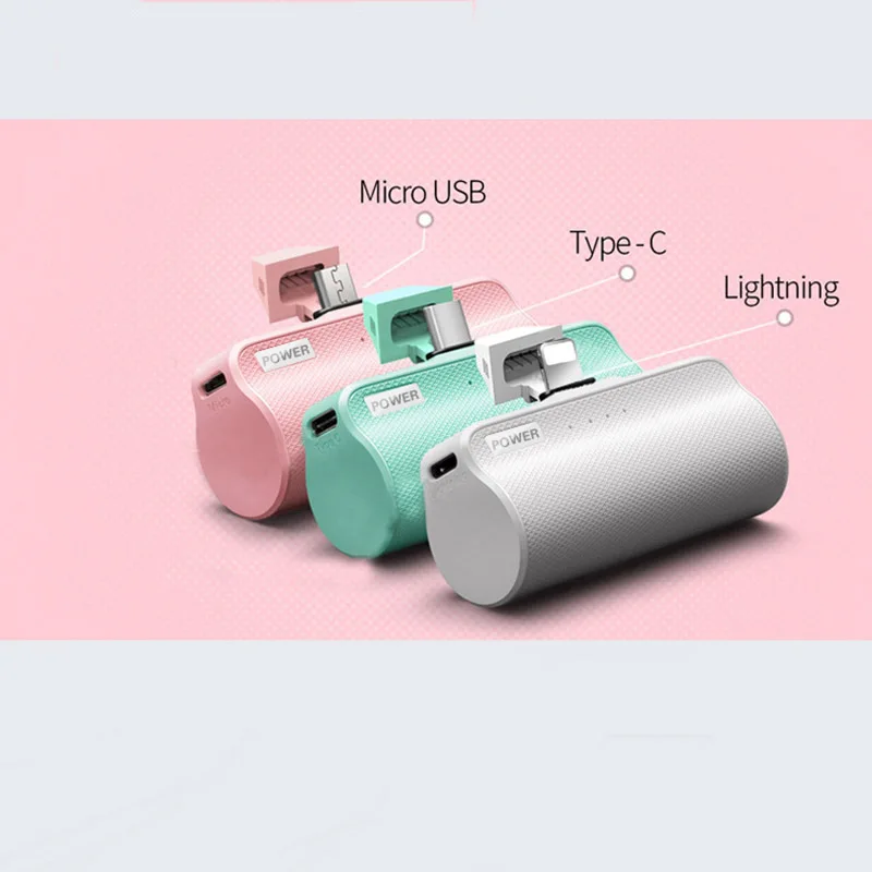 Band New 3000 mAh Mini Power Bank LED Light with plug Portable Charging Powerbank External Battery For Xiaomi Samsung Iphone