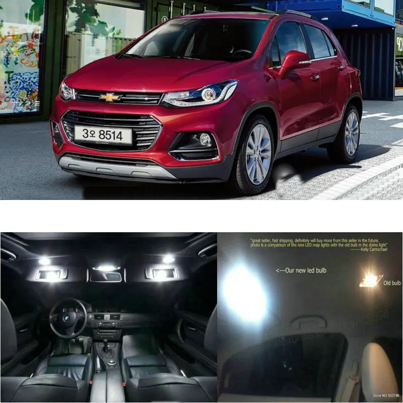 

LED Interior Car Lights For chevy trax 2017 room dome map reading foot door lamp error free 11pc