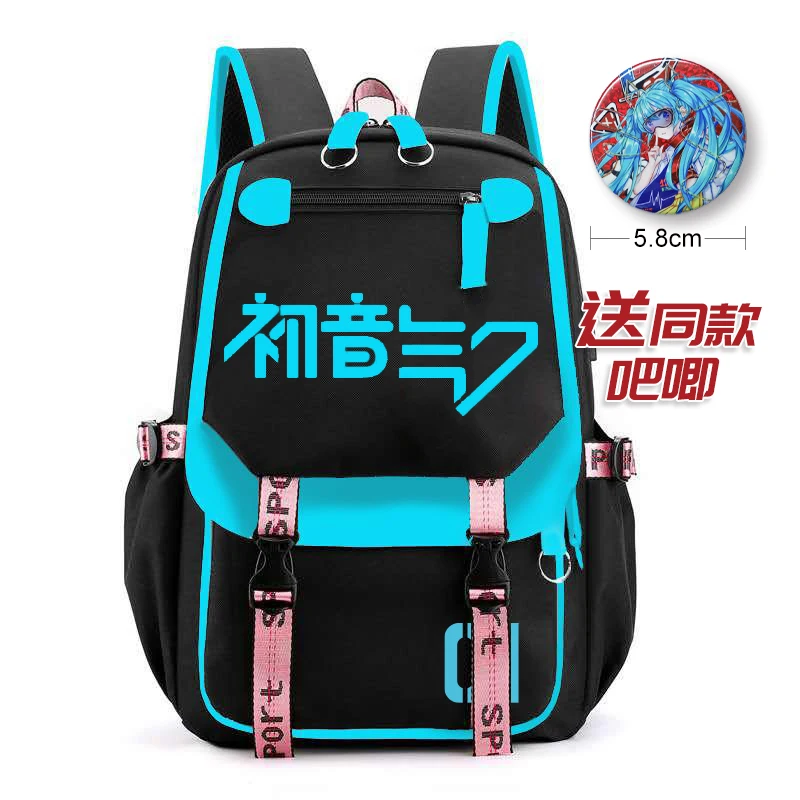 Mochila de Anime Miku para estudiantes, morral escolar con insignia, bolso  de hombro para ordenador portátil, viaje, senderismo, Camping, Moda para  niño y niña| | - AliExpress