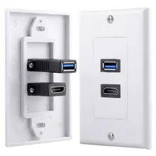 1x 2 порта HDMI + USB 3 0 Женский настенный лицевой панели розетка