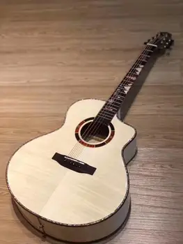

Chinese factory new VINIDA vx300C solid flame maple top +41 inch JF barrel cutaway acoustic guitar