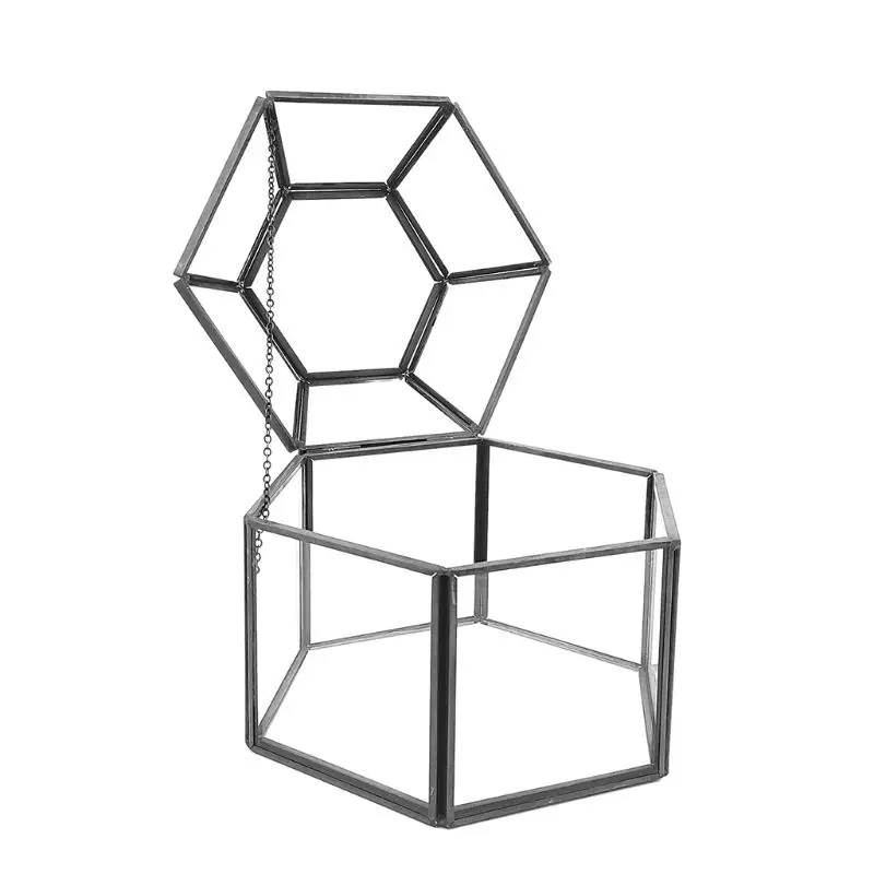 Terrarium Glass Jewelry Box Glass Display Boxes Cases Glass Display Box Metal Jewelry