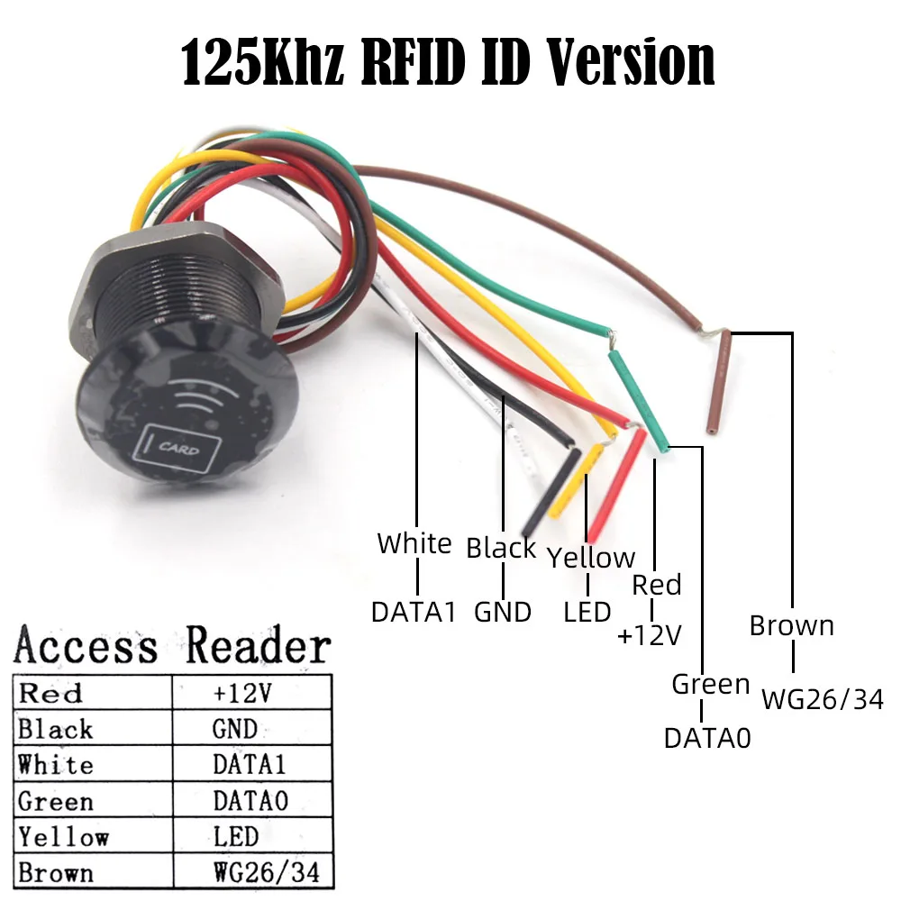 9-15V 125KHz EM Card Reader Proximity 13.56Mhz RFID Card Reader For Access Control Wiegand Reder with Wiegand 26 34 Output 