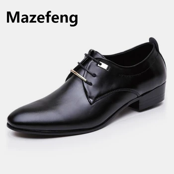 

Mazefeng Pointed Toe Formal Shoes Man Wedding Oxford Shoes for Men Dress Shoes Mens Oxfords Leather Shoes Men Plus Size 38-48