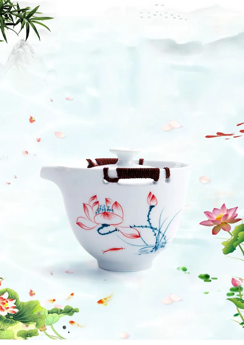 Чайная чаша Gaiwan, 190 мл, ручная роспись, чайная посуда, контейнер, мастер-чашка, керамическая чайная супница, посуда для напитков, чайный горшок, чашки, украшения, ремесла