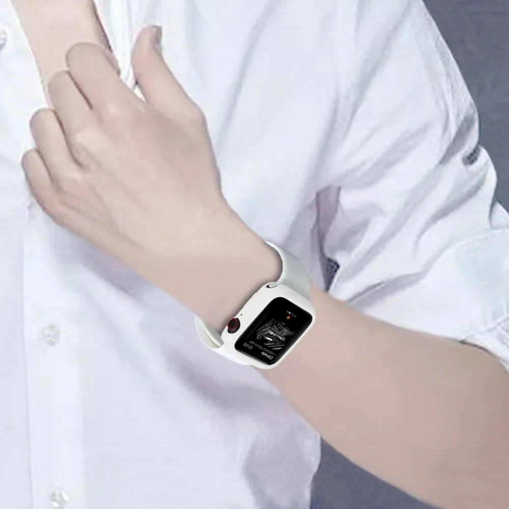 Силиконовый чехол для часов Apple Watch Series 5 4 защитный чехол для часов Ударопрочный Мягкий ТПУ чехол для iWatch 44 мм 40 мм