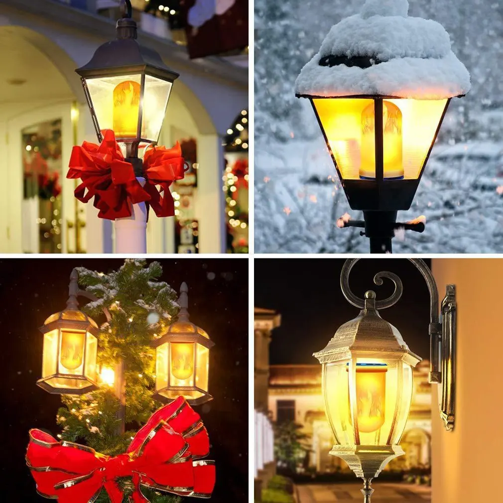 Светодиодная лампа пламени, гравитационная индукция, Рождественская лампа пламени, садовые светильники, рождественские фонарики