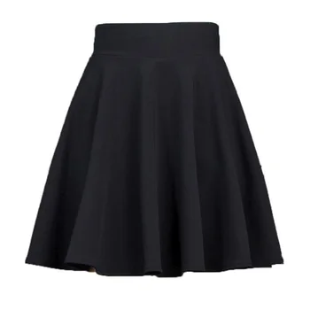 

Women Short Black Skirt Casual High Waist A Line Skirts Womens Sweet Lolita Pleated Skirt Summer School Mini Skirt Faldas Mujer