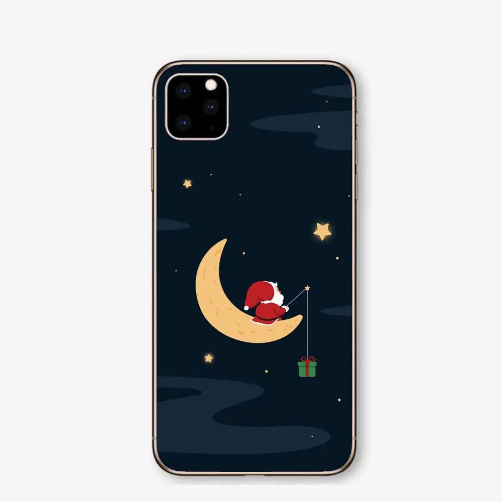 Рождественский Роскошный прозрачный чехол из ТПУ для iPhone 11Pro XS Max 7 5 5S SE 6 7Plus XR 6PIUS мягкая термополиуретановая крышка-Чехол