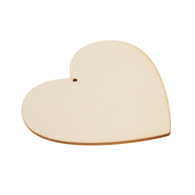 

10 x Wooden Heart Shapes, Large Plain Wood Craft Tags with Hole (10cm)