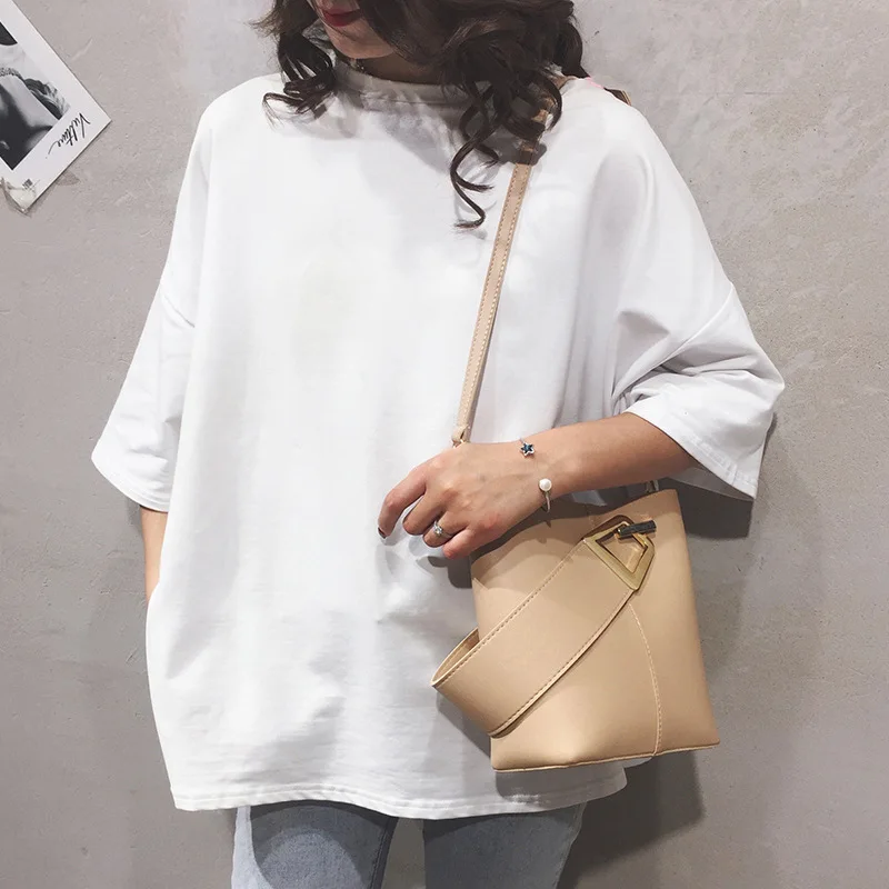 

Versatile Fashion Textured Hand Bucket Bag 2019 Summer New Style Popular Korean-style Western Style Shoulder Bag Fashion