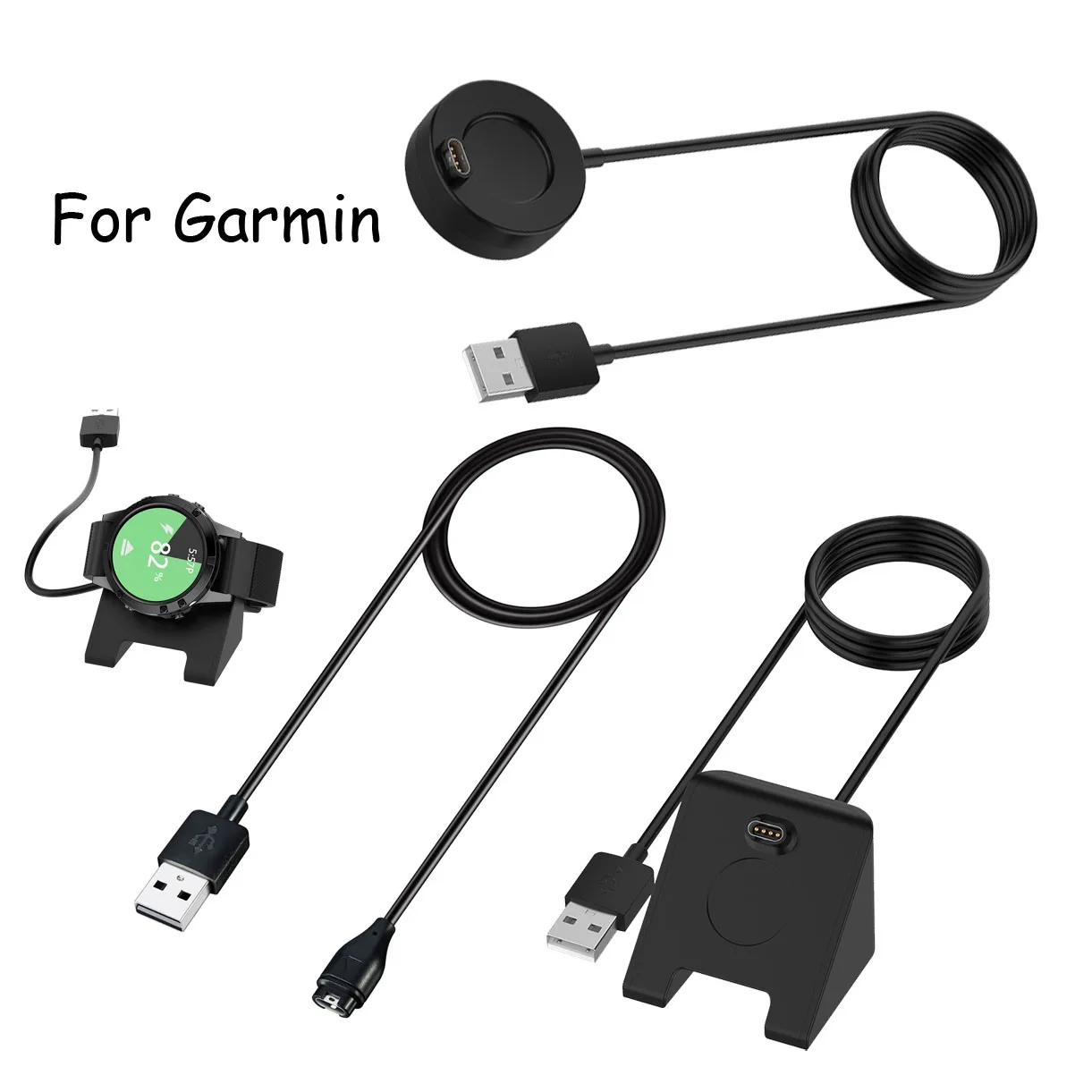 Portable Charging Pad Stand Cable For Garmin Fenix 5 5S 5X 6 6X Plus Vivoactive 3 4 Vivomove 3S Forerunner 945 935 Charger Cord