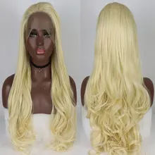 Bombshell медовый блонд#613 цвет синтетические 13*3 парики на кружеве объемные волнистые термостойкие волоконные волосы натуральные волосы для женщин