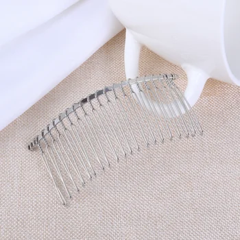 

5pcs Metal Hair Clip Combs Iron Wire Hair Clasp Twist Veil Combs Inserted Combs for Women Girls (20K White)