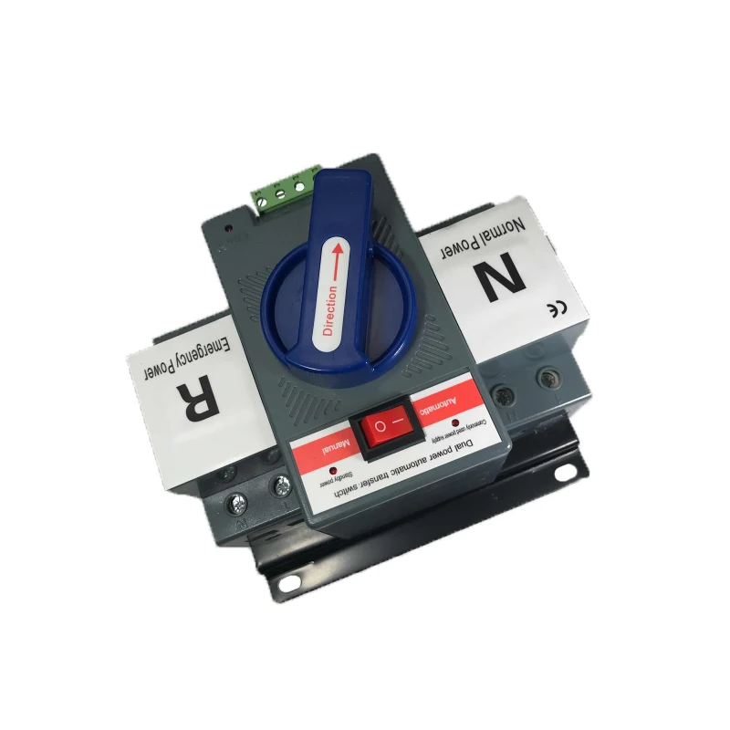 Najtaniej 2P 63A 230V MCB typ niebieski kolor podwójna moc automatyczny przełącznik transferu ats znamionowa częstotliwość 50 60Hz