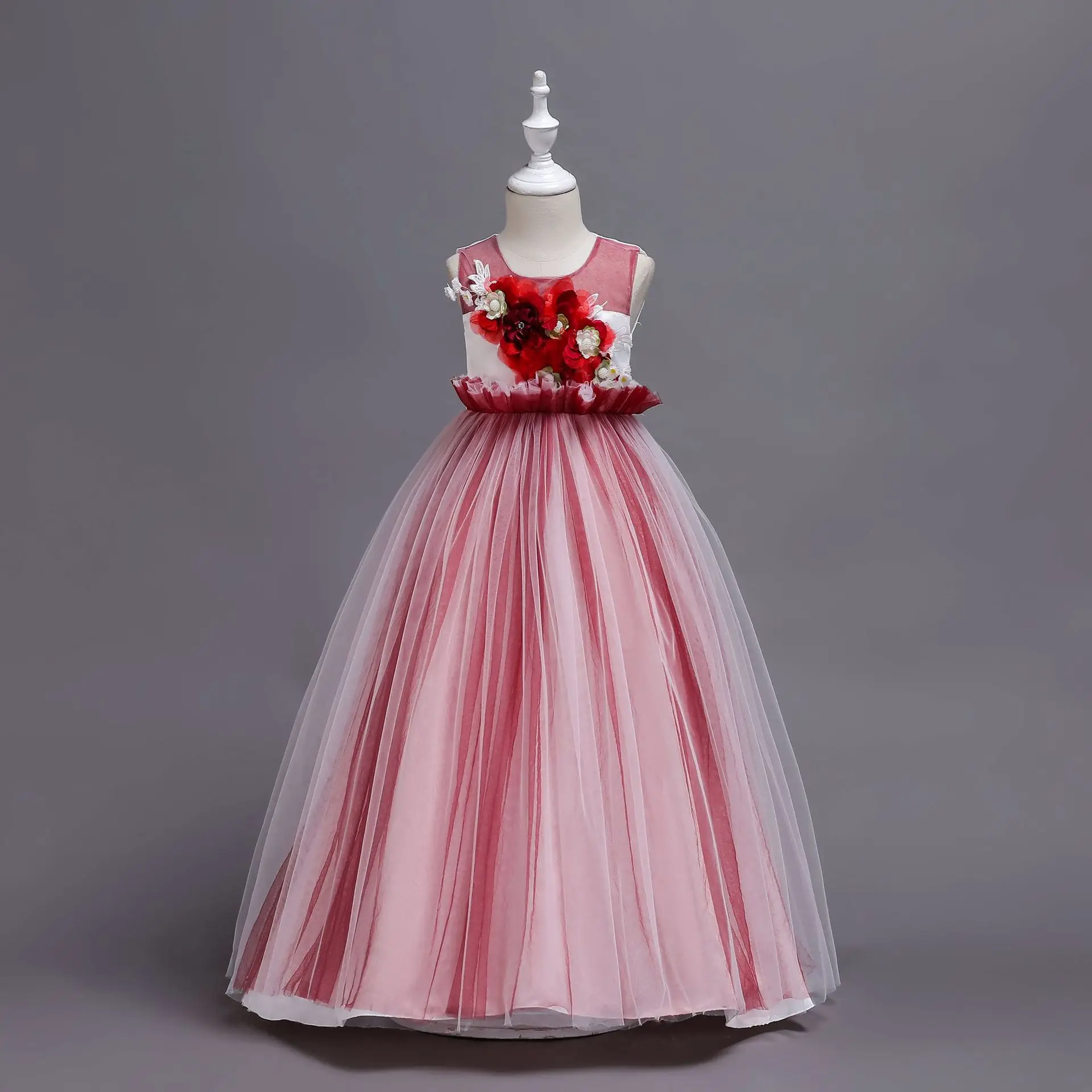 

New Style Korean-style Dress Little Princess Tutu Wedding Flower Boys/Flower Girls GIRL'S Performance Skirt Flower Colorful Dres