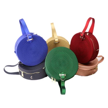 

2020 new round bag messenger bag color handma destraw bag summer new personality fashion handbag travel vacation