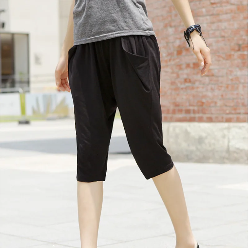 Pantaloni Corti Donna - Jeans 3/4, Vita Alta, Elasticizzati, Estivi, Per Yoga E Tempo Libero - Foto 3