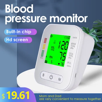

Cuff Wrist momanometer Blood Presure Heart Rate Pulse Portable Tonometer BP Stringmeter Pressure Meter Measurement Digital