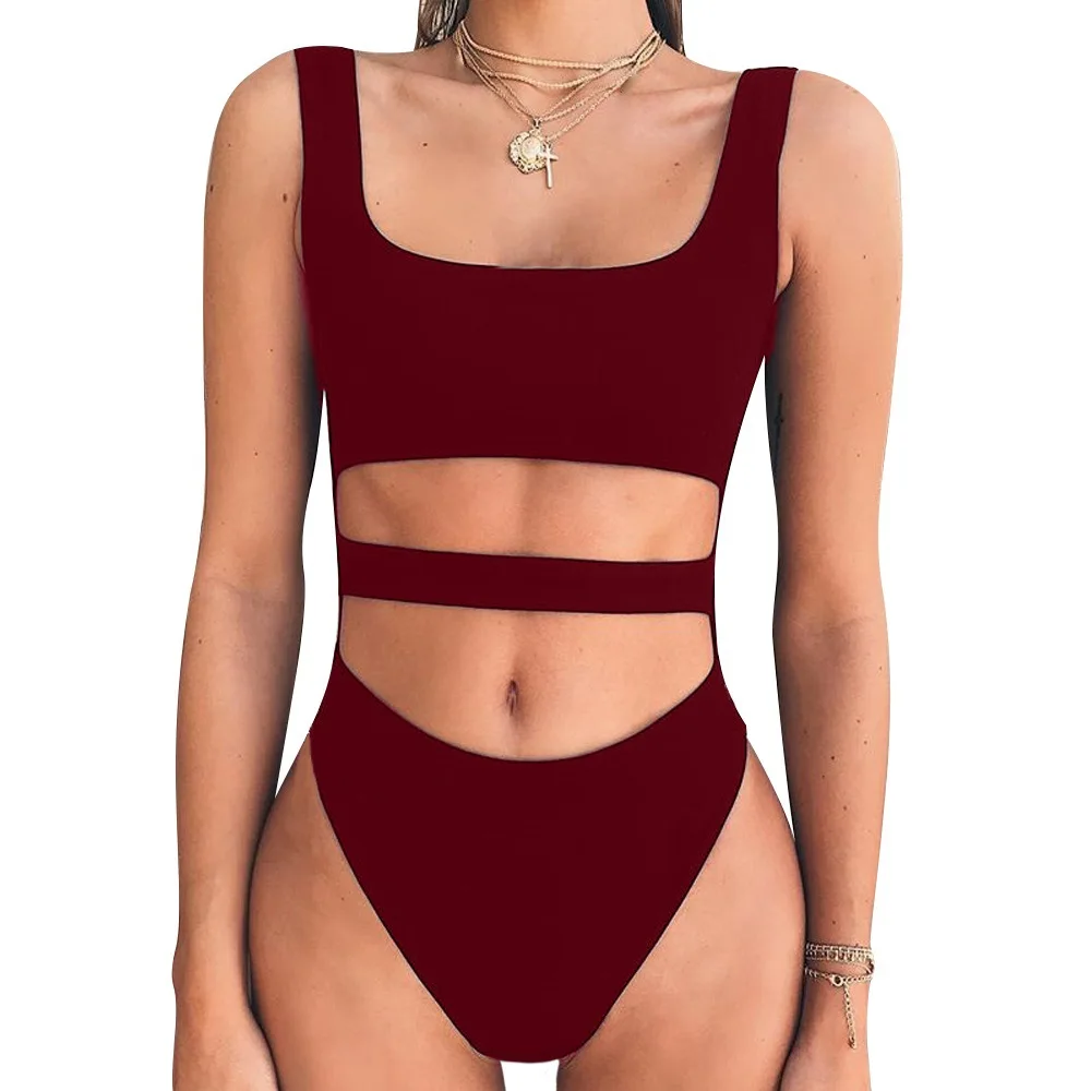 

Plus Size String Bikinis One Piece Swimsuit 2019 Solid Bikini Cintura Alta White Sexy Triangle Swimwear Women Brazilian Biqui