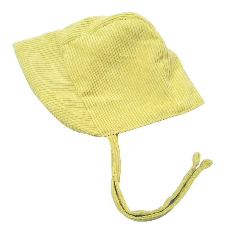 Yellow Шапка принцессы для маленьких девочек; Вельветовая шапка для младенцев; шапка для новорожденных девочек; весенне-зимние шапки для малышей - Цвет: Yellow