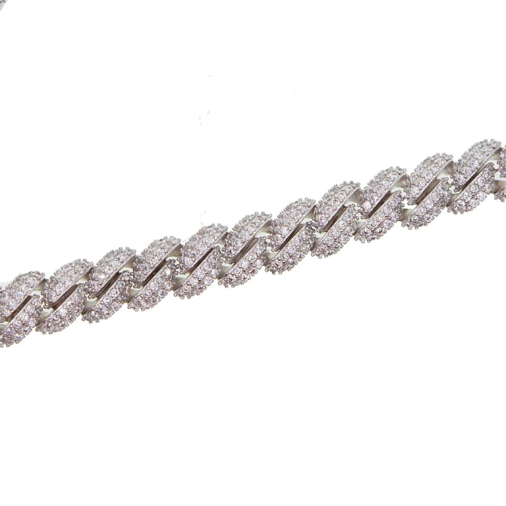 Высокое качество iced out hiphip bling широкий кандалин в Майями кубинское звено цепочка на шею для мужчин и женщин Рок CZ Отрегулируйте скольжение крутая цепочка-чокер - Окраска металла: Платиновое покрытие