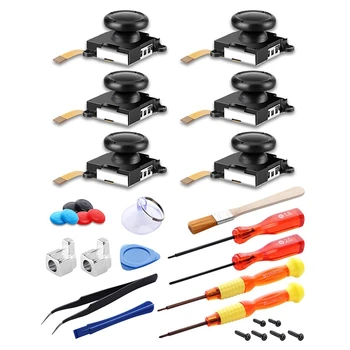 

for Joycon Joystick Replacements for Nintendo,6 Pcs Controller Thumbsticks Replacements,Include 3D Stick Repair Tool Kit