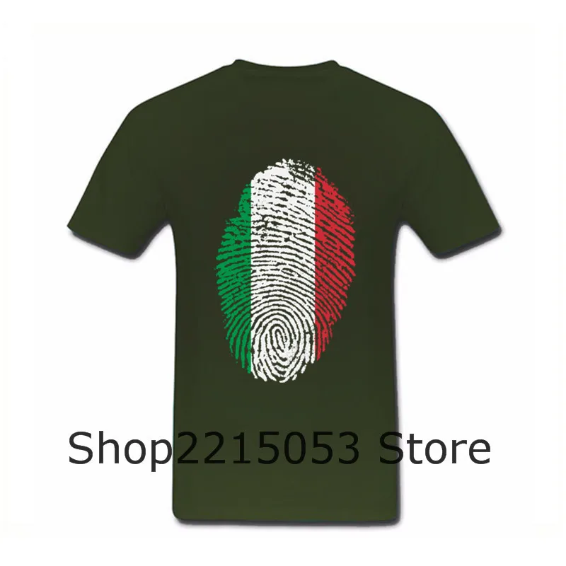 Italy Flag Fingerprint Short T-Shirt Homme Orang Cotton Funny TShirts Fashion 2020 T Shirts blouse orologio uomo shadowhunters | Мужская