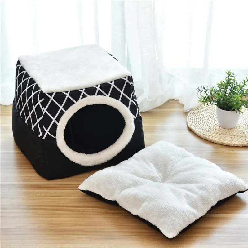 

Soft Touch, Comfortable And Breathable Pet Space Capsule Cat House Cat Litter Villa Enclosed House 35*33*30cm Zebra Pattern