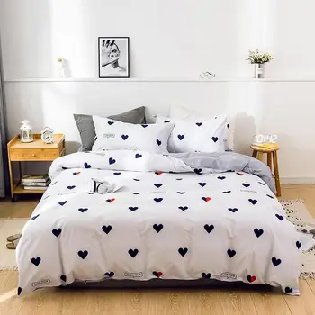 

White Bedding Set Pure Cotton luxury 3/4pcs Family Set (Duvet Cover + Bed Flat Sheet + Pillow Case) Twin Full Queen King Size