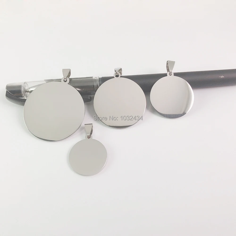 Подвеска из полированной нержавеющей стали с гравировкой на заказ круглый кулон