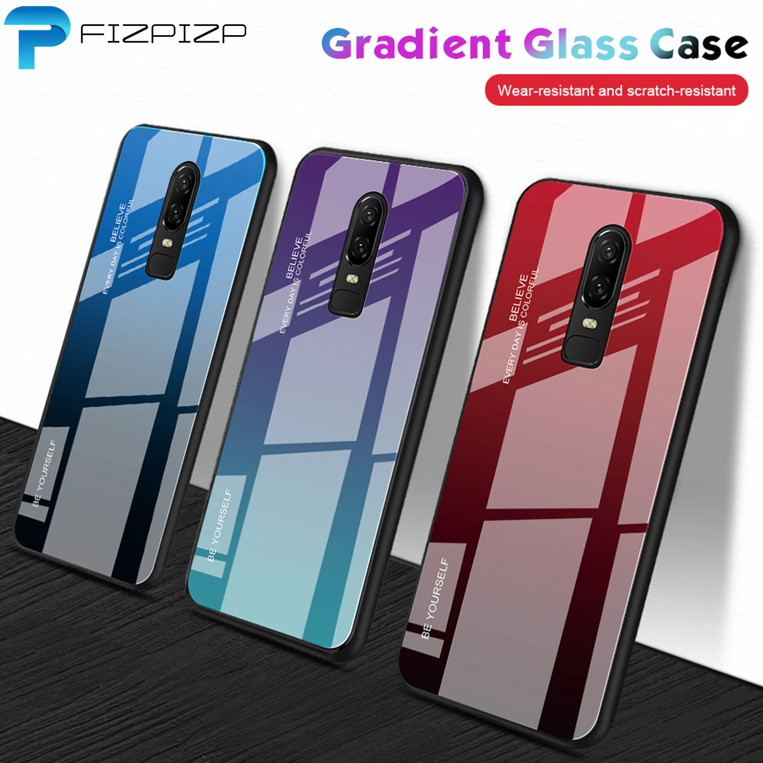 

Gradient Case For OnePlus 7 7Pro 1+6 1+6T One Plus 1+7 1+7Pro 6 6T 6 T Hard PC + Silicone Soft Cover Tempered Glass Phone Cases