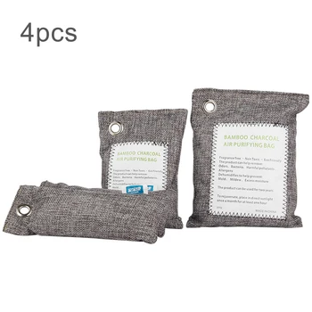 

4pcs Activated Carbon Air Purifying Bags Nature Fresh Charcoal Bamboo Air Purifying Bag Mold Odor Purifier Bamboo Charcoal
