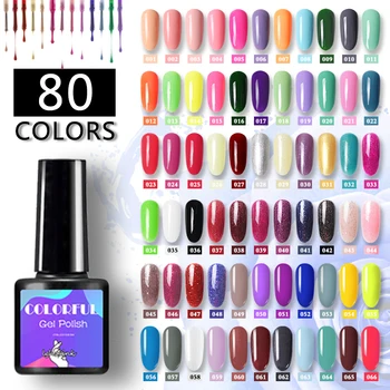 

80 Pure Gel Nail Polish Varnish hybrid Nail Art Varnish Semi Permanent UVGEL nail primer Top Base Coat Manicure Nail Gel Polish