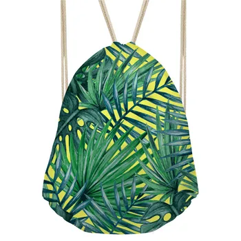 

Aulaygo Cartoon Plants Travel Small Storage Bag Ladies South African Style Green Drawstring Backpack for Women Beach Softback