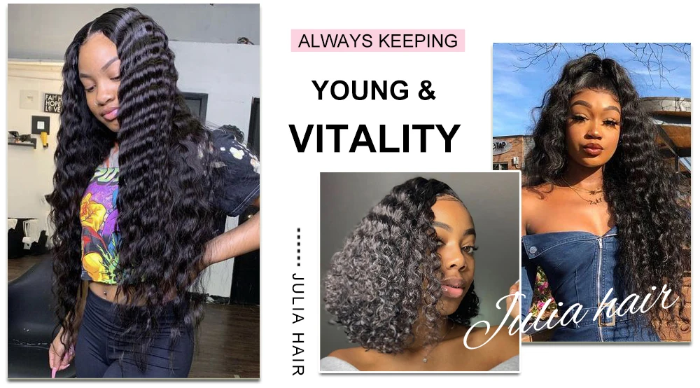 Brazilian Deep Wave Bundles With Closure Remy Human Hair Bundles with Closure Pre Plucked Julia Lace Closure with Weave Bundles (11)