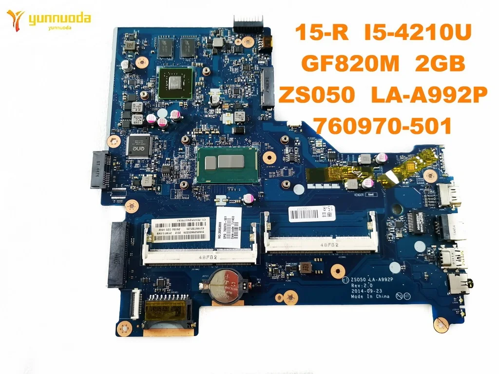 New Original for HP 15-R laptop motherboard 15-R I5-4210U GF820M 2GB ZS050 LA-A992P 760970-501 tested g