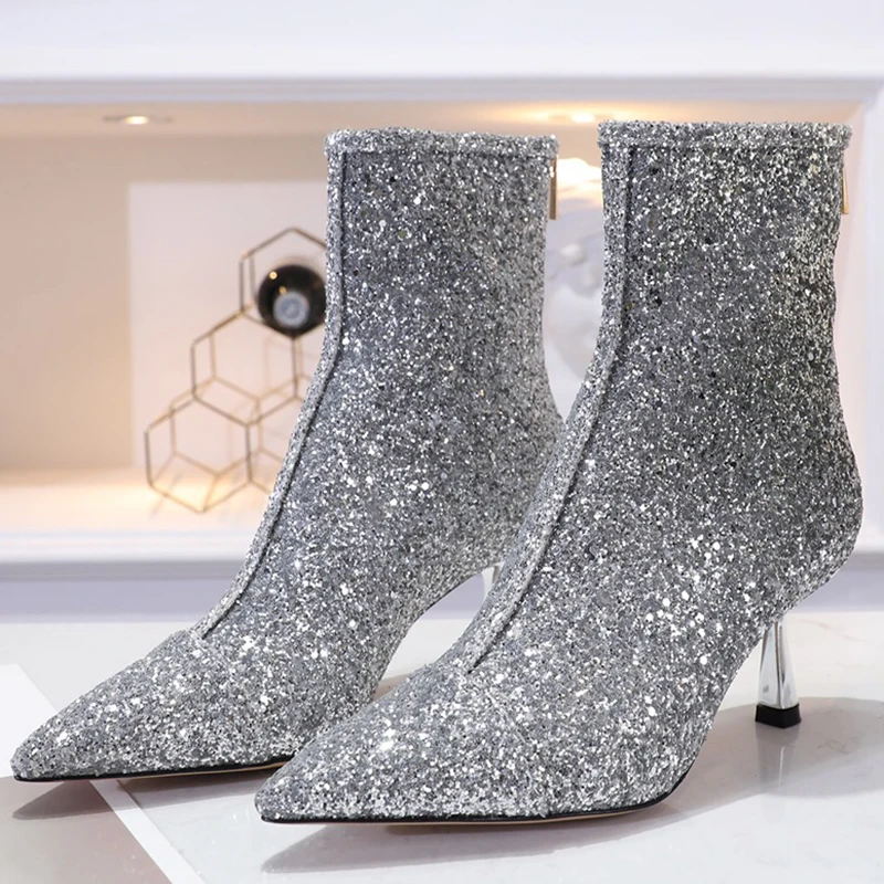 

Top Women Luxury Boots With Bling Bling Boots Genuine Leather High Quality Boots Women 34-41
