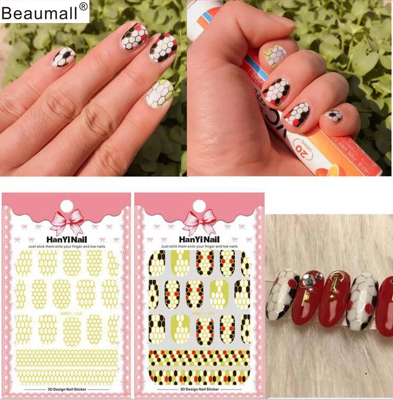 

Fashion Patterns! Nails Art Manicure Back Glue Decal Decorations Design Nail Sticker For Nails Tips Beauty