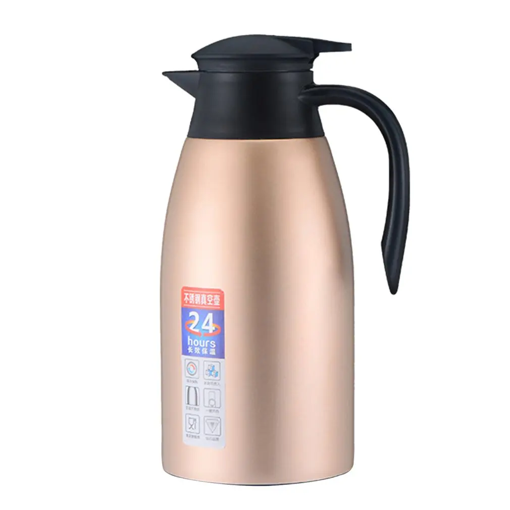 

2L Stainless Steel Vacuum Flask Coffee Hot Drinking Container Pot Double Insulation Thermoses Bottle With Kettle Sealing Cap