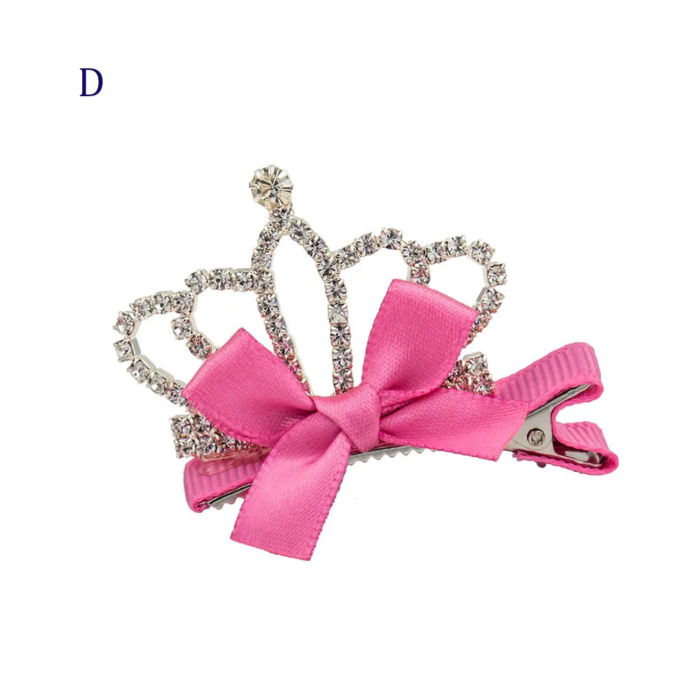 

Rhinestone Crown Hair Pins For Kids Crystal Princess Hair Clip Girls Rabbit Ears Bow Hairpins Accessories Hairs Jewelry Children