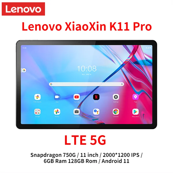 most popular android tablets Original Lenovo XiaoXin Pad K11 Pro LTE 5G Tablet PC Snapdragon 750G 11 inch 2000*1200 IPS 6GB Ram 128GB Rom Android 11 best buy samsung tablet Tablets