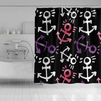 

Laeacco Geometric Pattern Printed Shower Curtain Bathroom Waterproof Polyester Bath Screen Bohemian Bathroom Decor Large Size