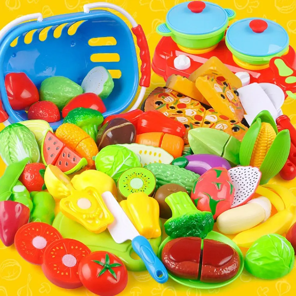 9PCS/SET Kitchen Food Play Toy Cutting Fruit Vegetable Cutter Tool for Children Kids Great Gift Toy Educational Learning Toy